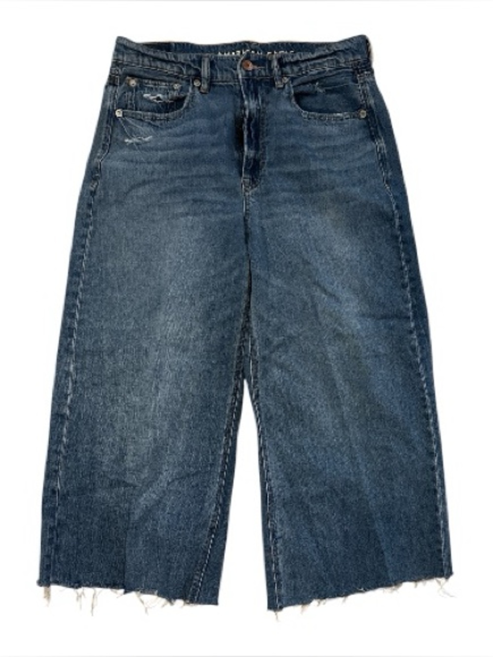 American Eagle Women’s 6 dark wash distressed pocket wide leg skater jeans